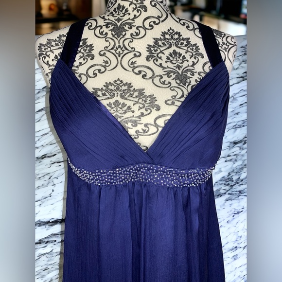 LIPSY LONDON Women’s Navy chiffon dress with sparkle- 12 - Picture 2 of 5